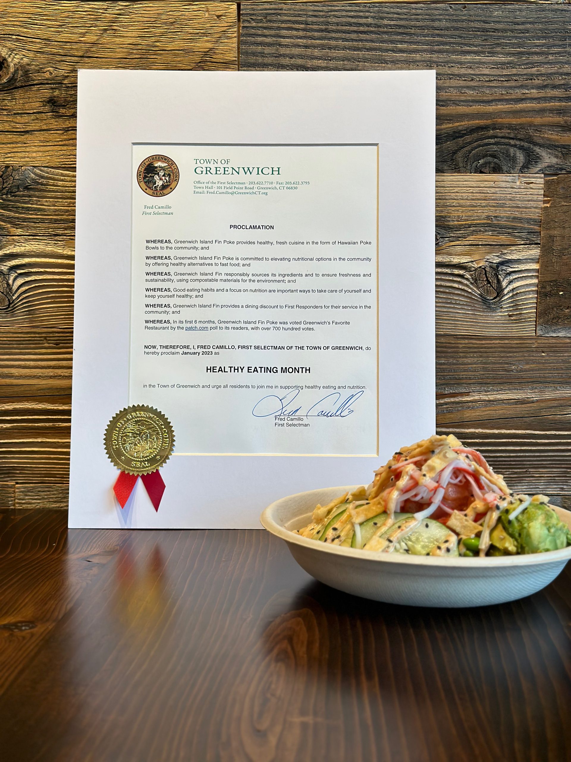 Greenwich Healthy Eating award