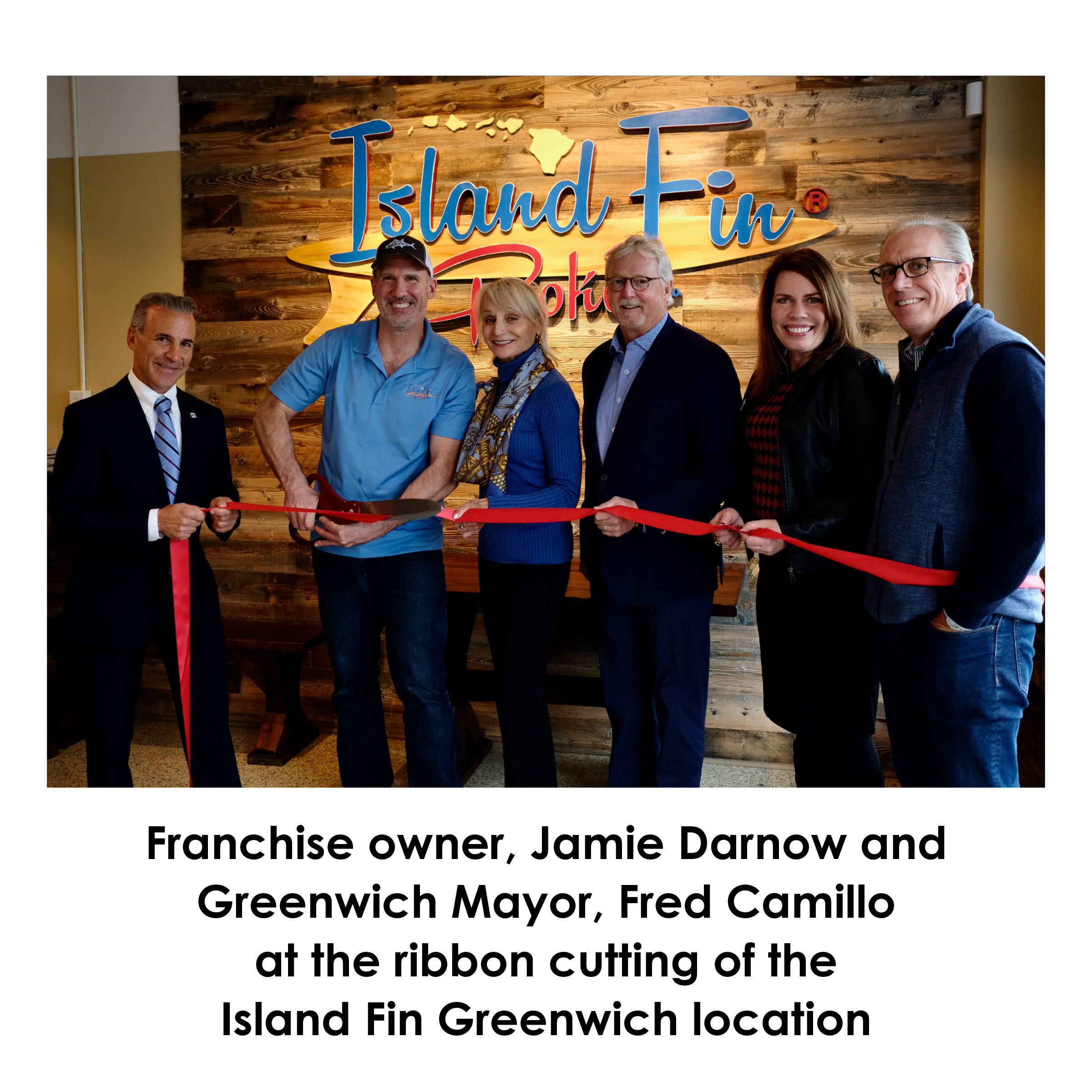 Jamie Darnow and Greenwich ribbon cutting